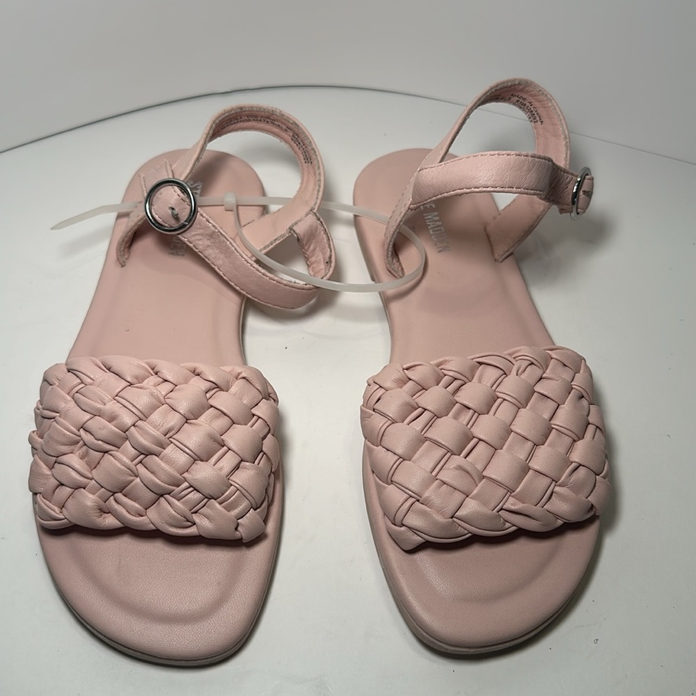 Steve Madden JKarina Braided Strappy Pink Sandal Size 2 - Picture 8 of 8